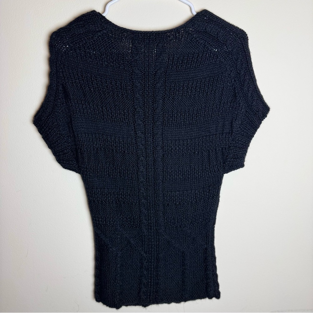 Trina Turk Black Button-Up Cardigan Size P Short Sleeves - Picture 2 of 3